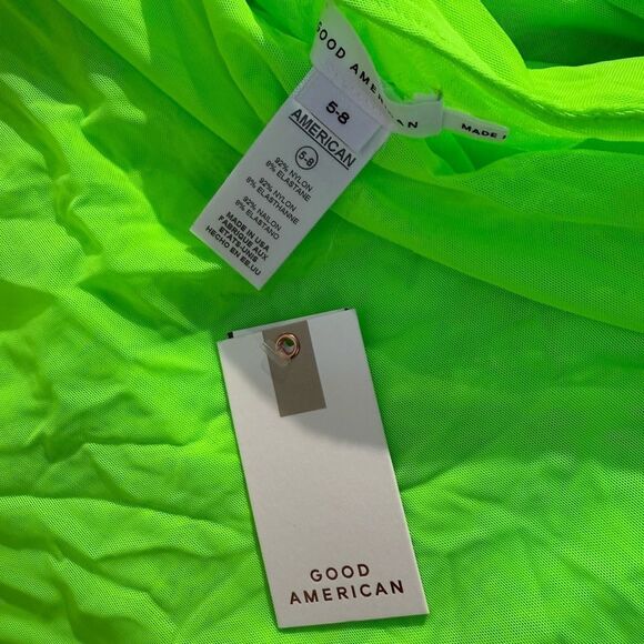 NWT Good American Electric Lime Leg Daze Mesh Tie Sarong cover up Size 2XL-4XL - Picture 5 of 6